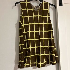 Yellow and Brown Blouse with Elegant Design